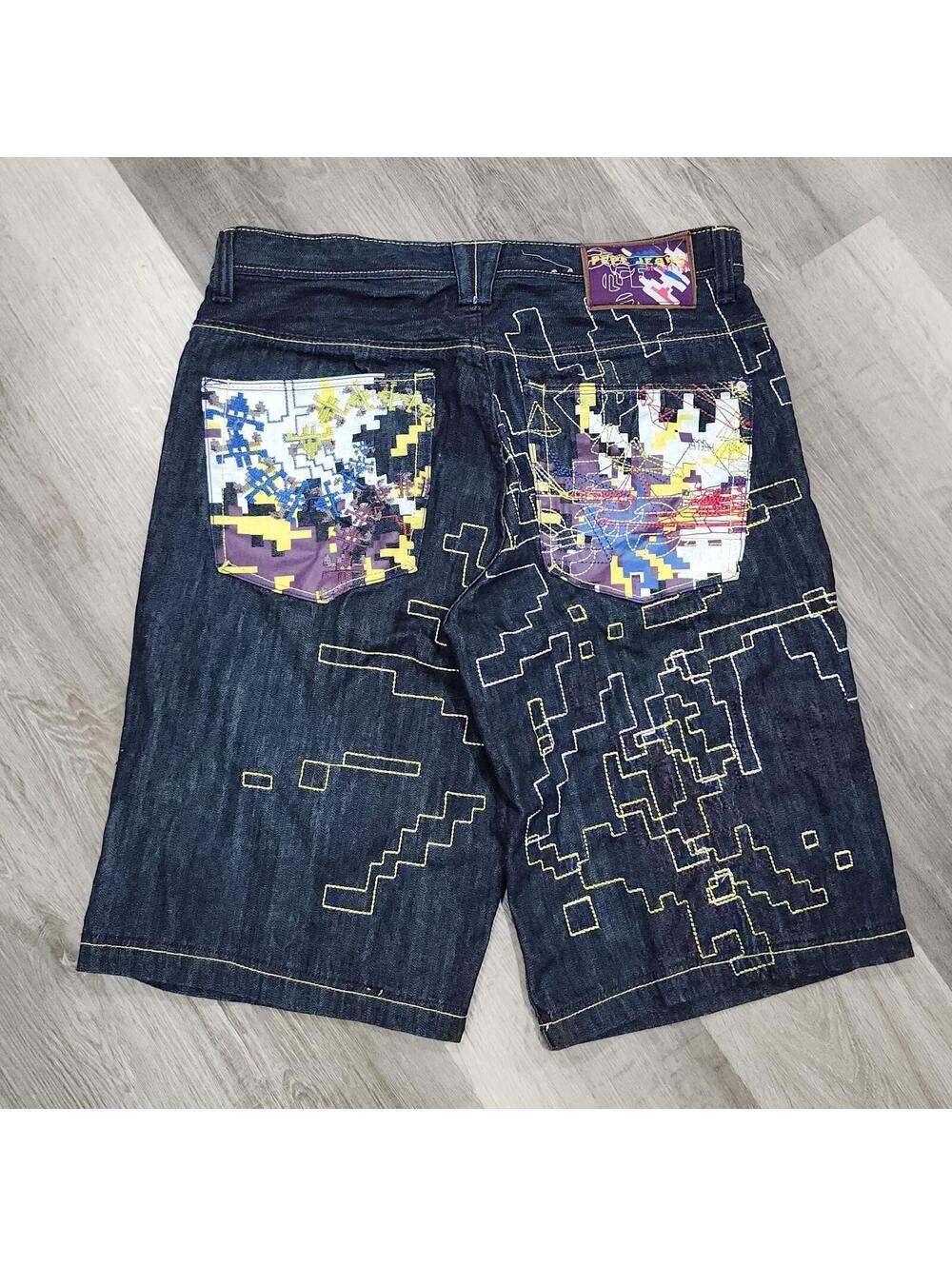 Vintage Pepe Jeans Embroidered Pixel Baggy Loose Skate JNCO Southpole Style 36